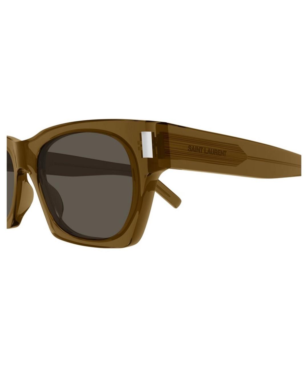 SAINT LAURENT Коричневые солнцезащитные очки, фото 3