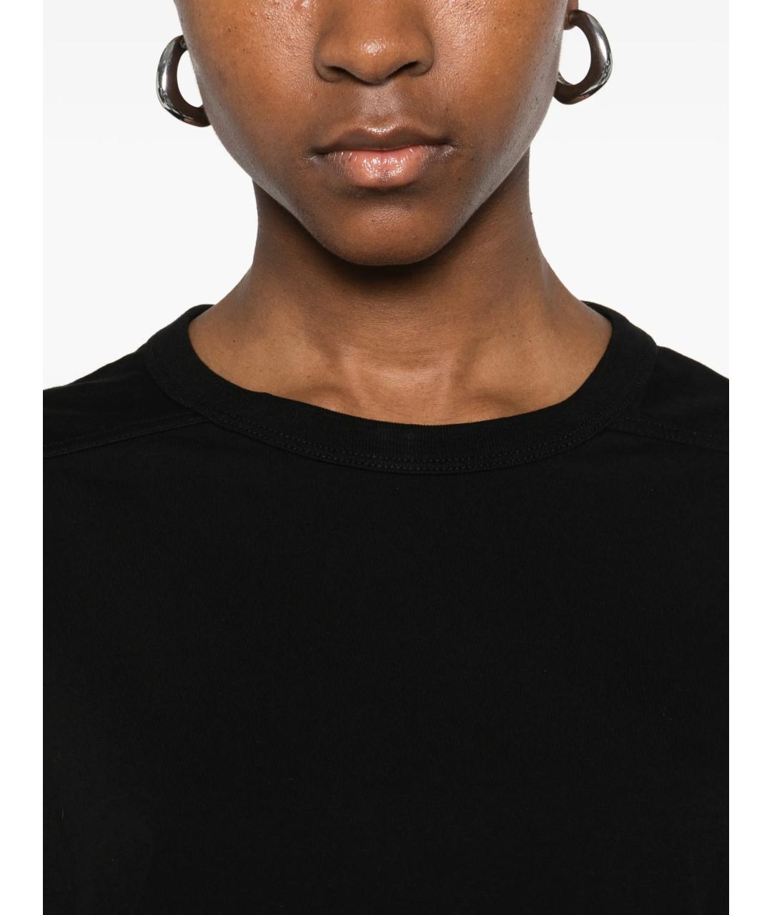 RICK OWENS Черная хлопковая футболка, фото 5