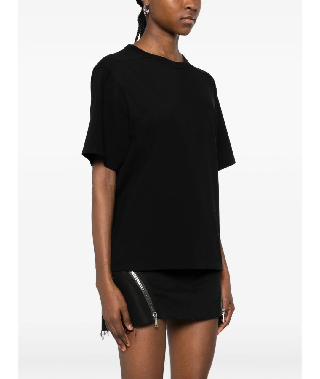 RICK OWENS Черная хлопковая футболка, фото 3