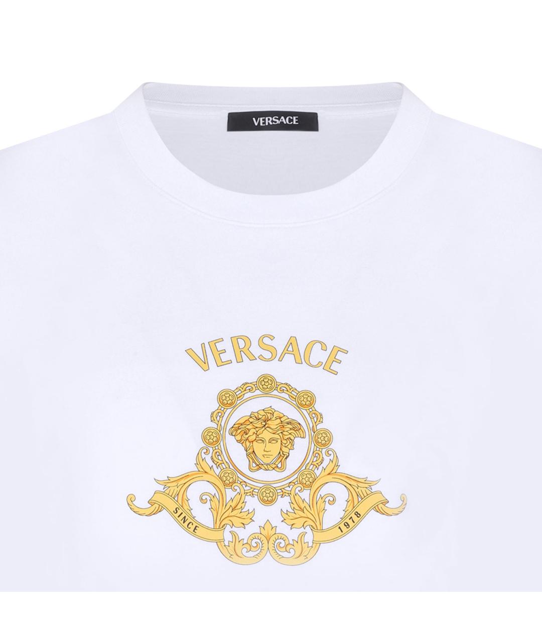 VERSACE Белая хлопковая футболка, фото 3