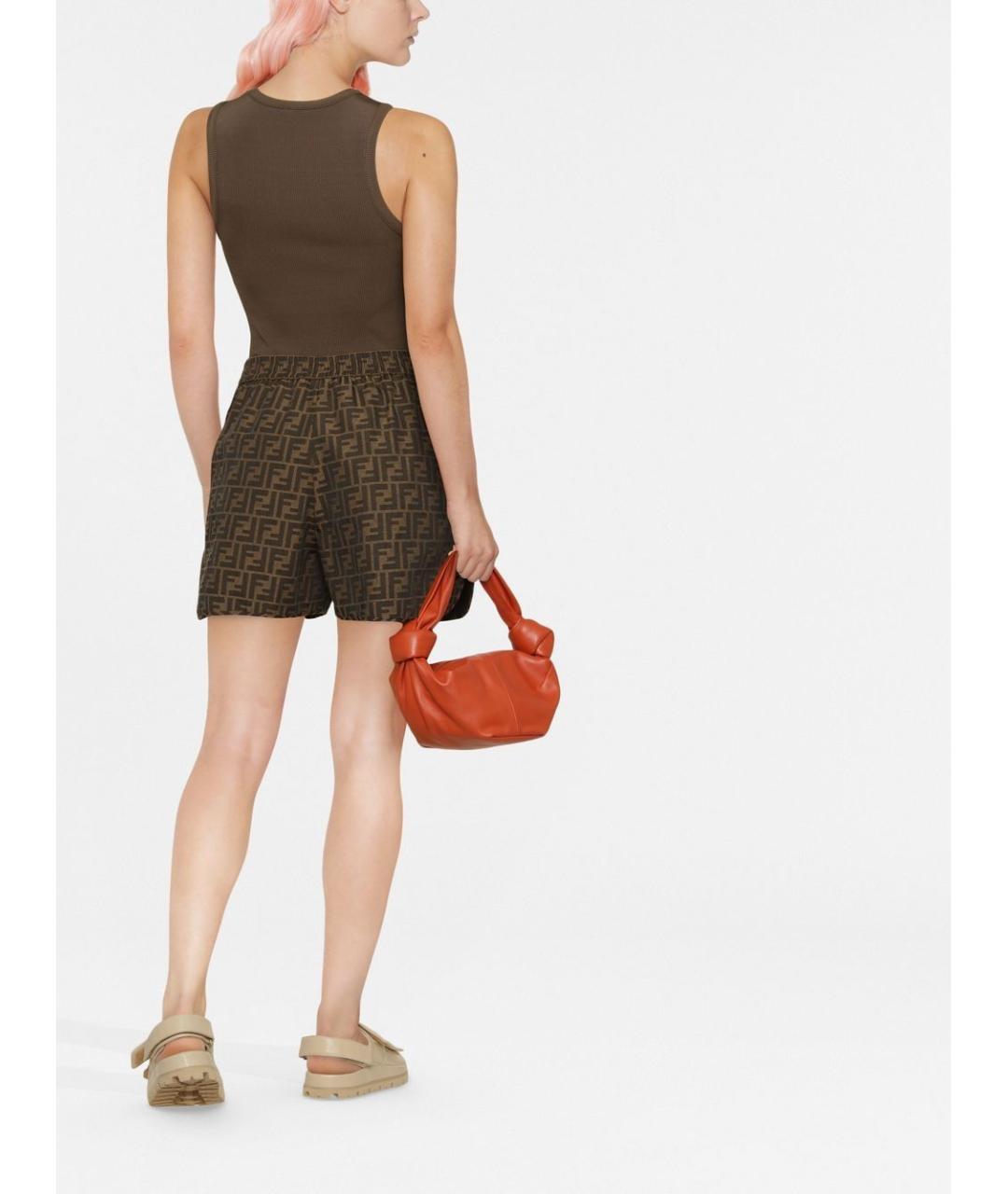 FENDI Коричневые шорты, фото 3