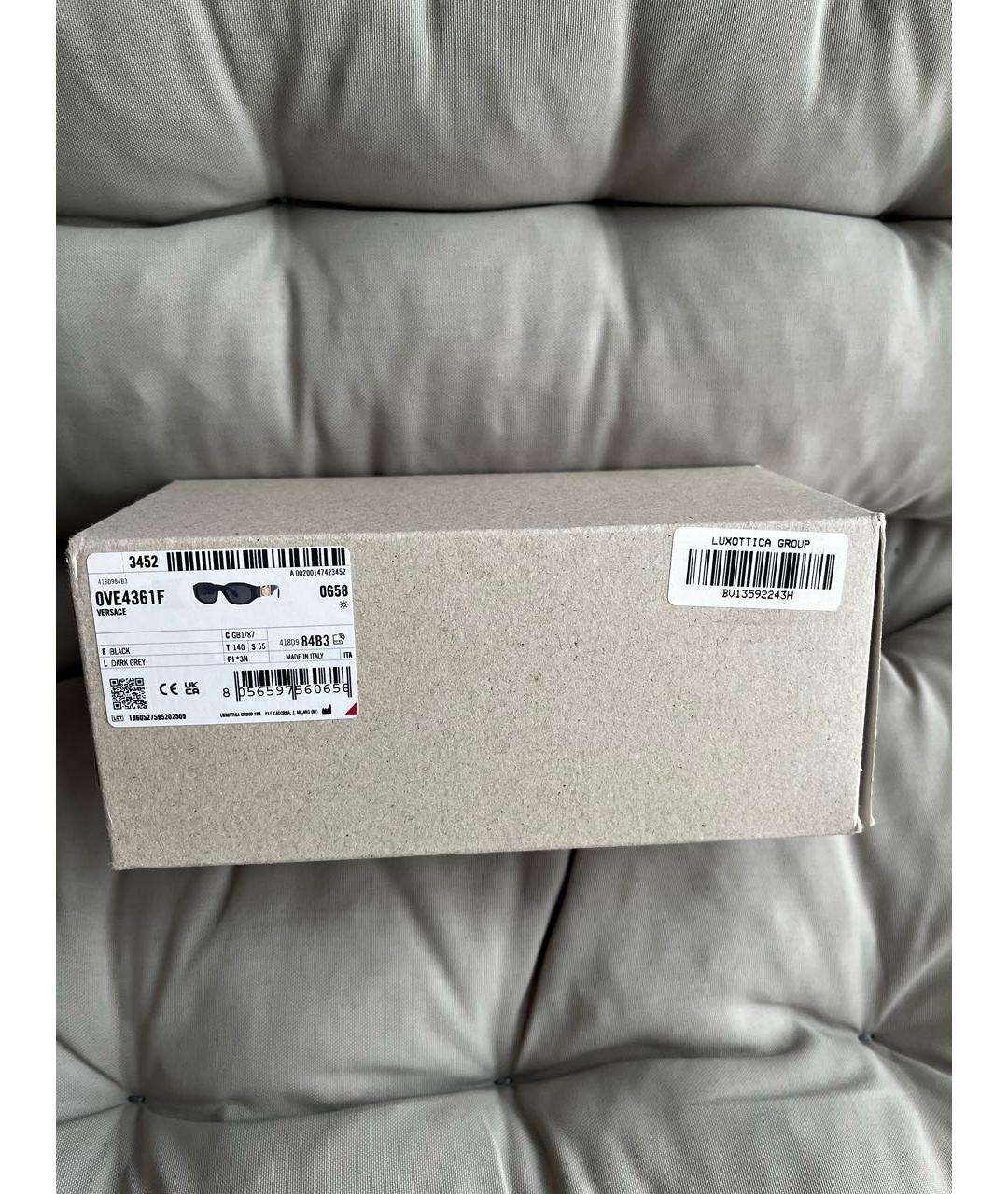 VERSACE Черные пластиковые солнцезащитные очки, фото 6