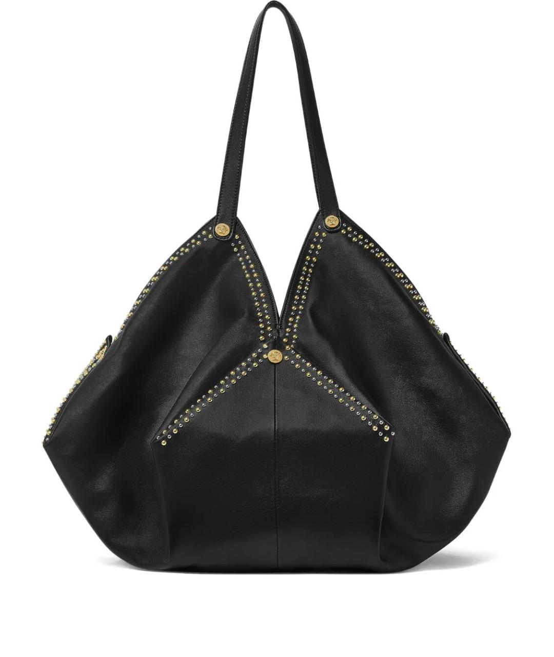 VERSACE Черная кожаная сумка тоут, фото 1