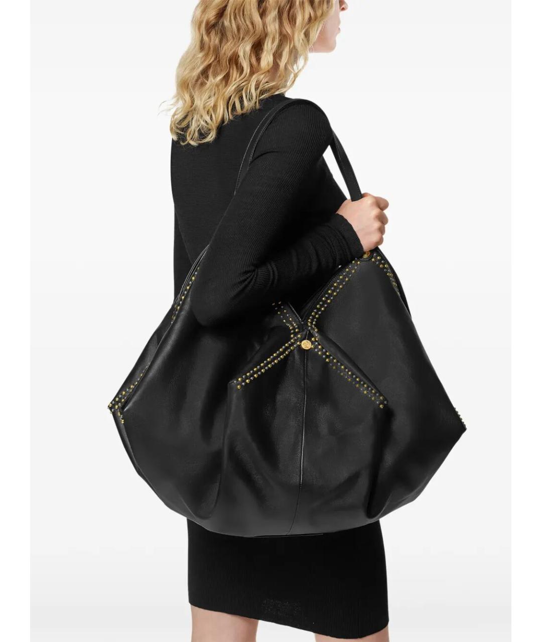 VERSACE Черная кожаная сумка тоут, фото 3