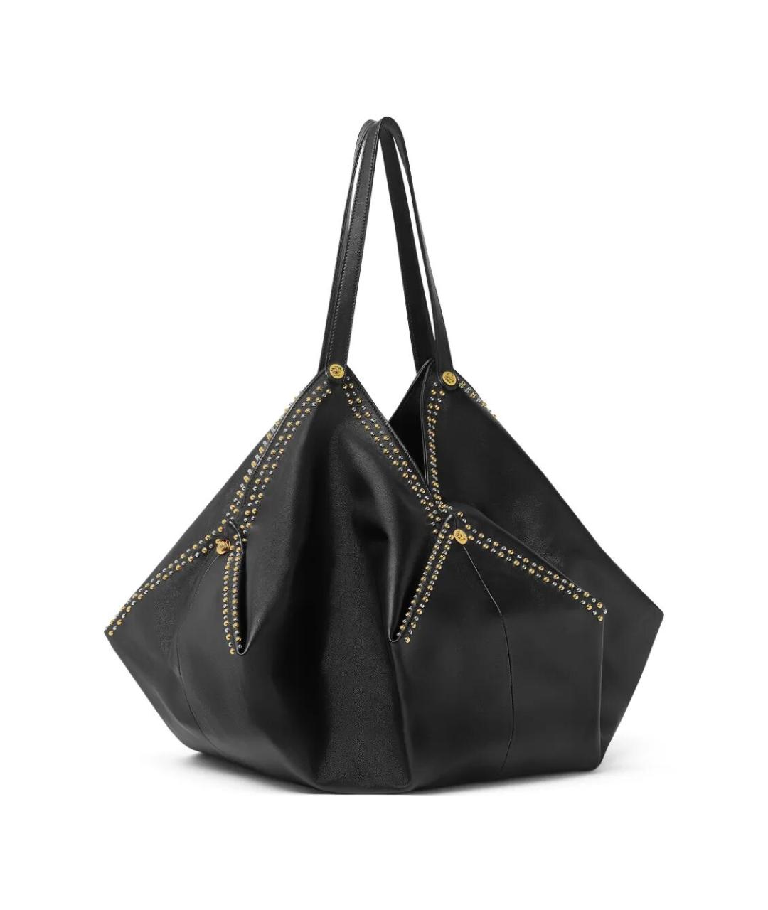 VERSACE Черная кожаная сумка тоут, фото 4