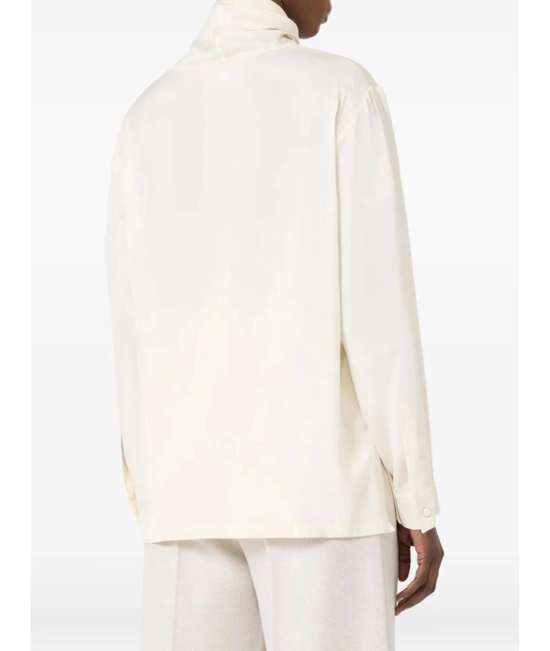 MAX MARA Белая шелковая рубашка, фото 2