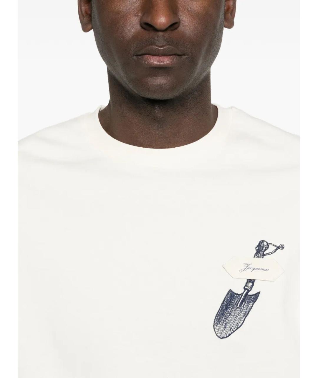 JACQUEMUS Белая хлопковая футболка, фото 2