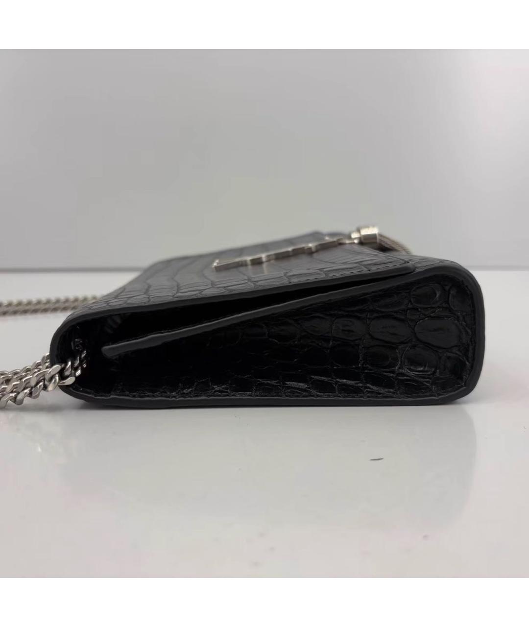 SAINT LAURENT Черная кожаная сумка через плечо, фото 3