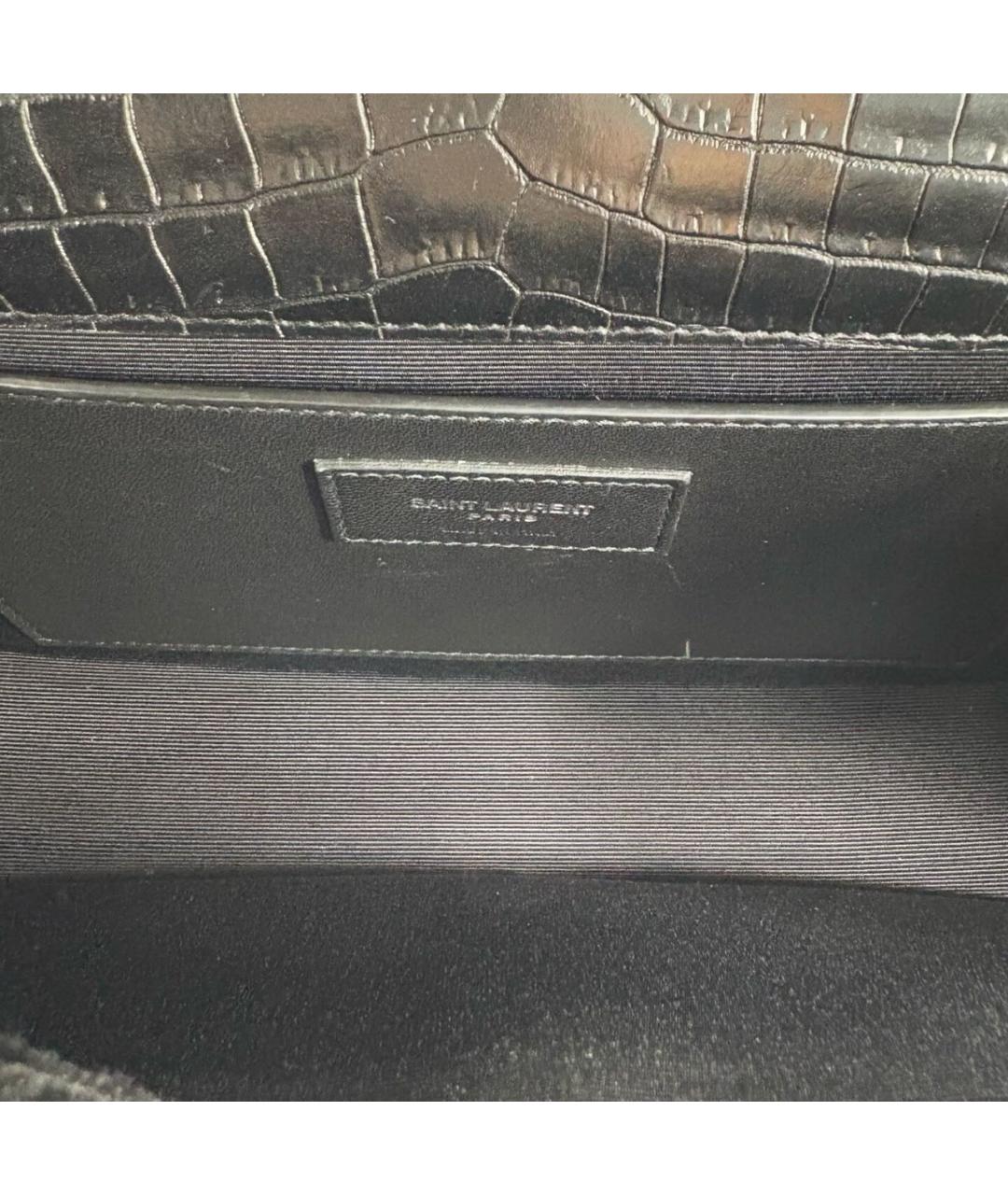 SAINT LAURENT Черная кожаная сумка через плечо, фото 8