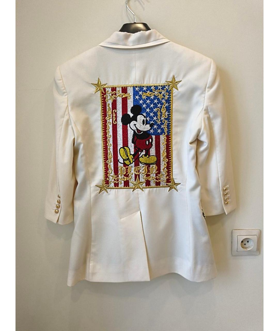 PHILIPP PLEIN Белый шерстяной жакет/пиджак, фото 2