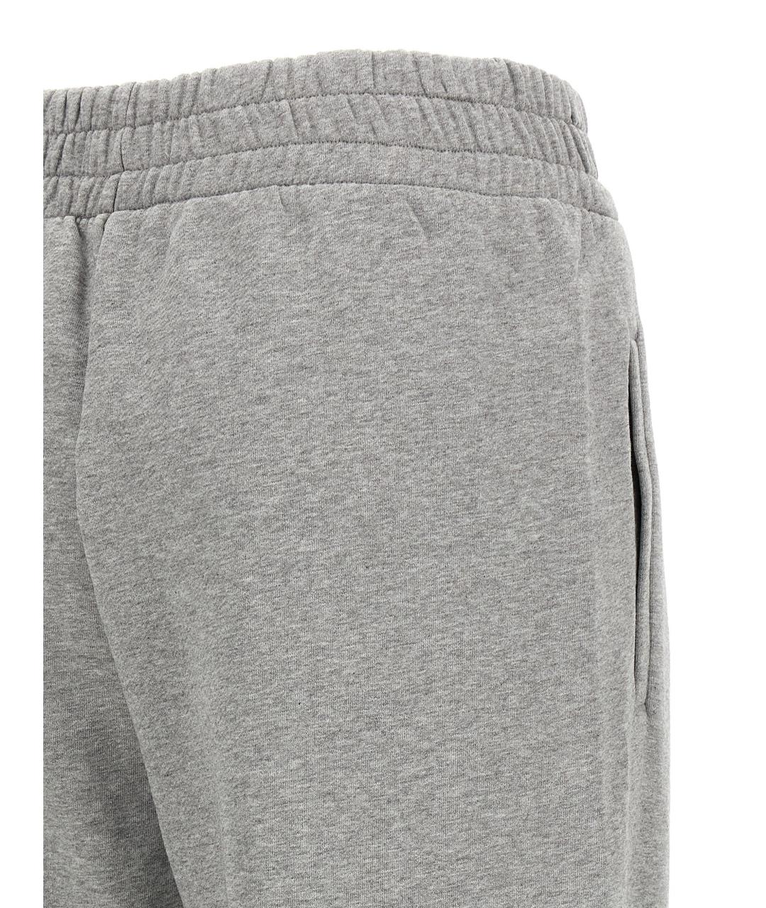 OFF-WHITE Серые хлопковые прямые брюки, фото 4