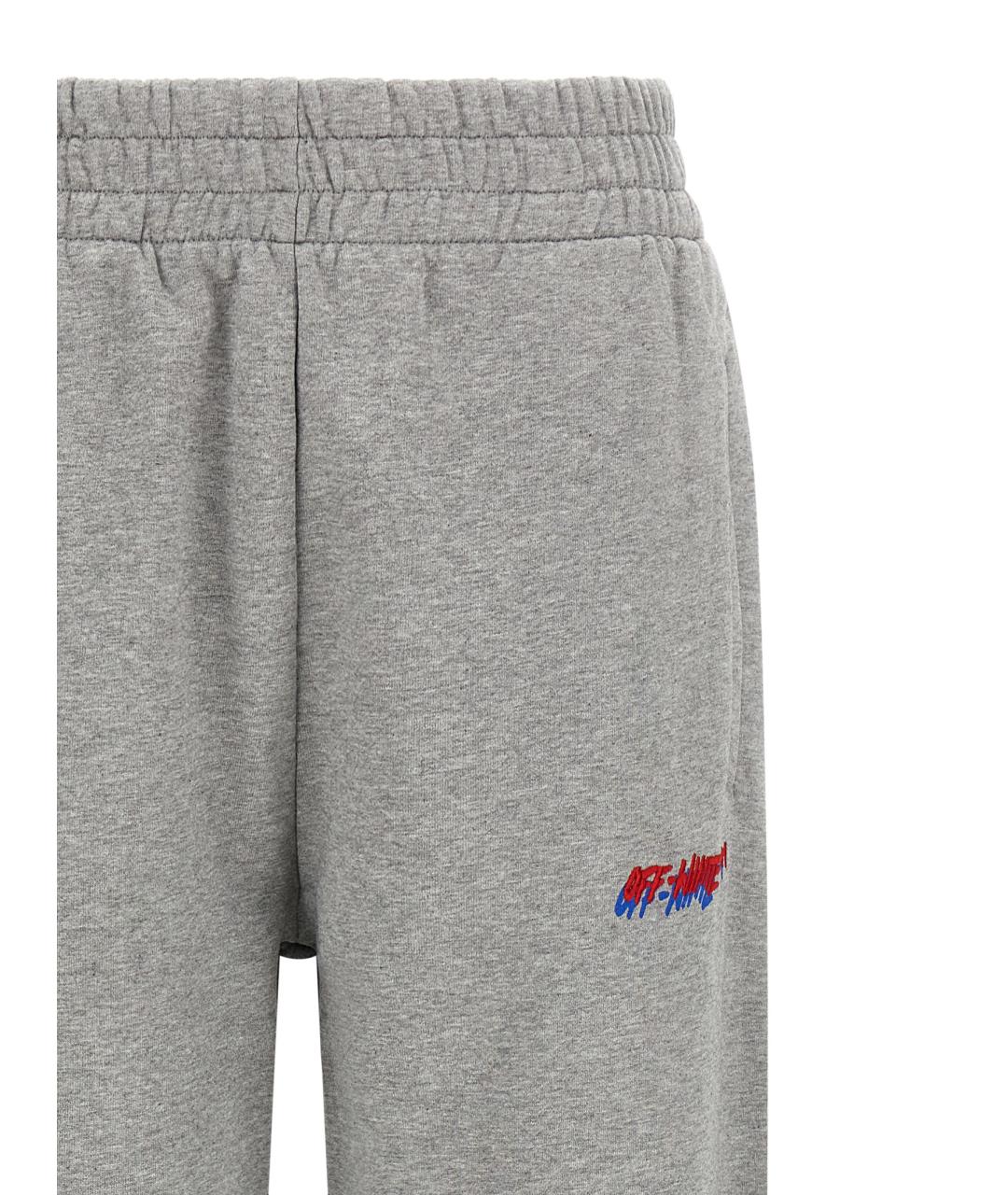 OFF-WHITE Серые хлопковые прямые брюки, фото 3