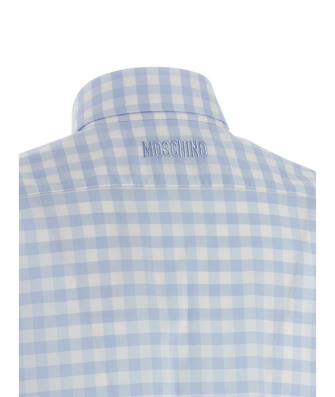 MOSCHINO Голубая хлопковая рубашка, фото 4