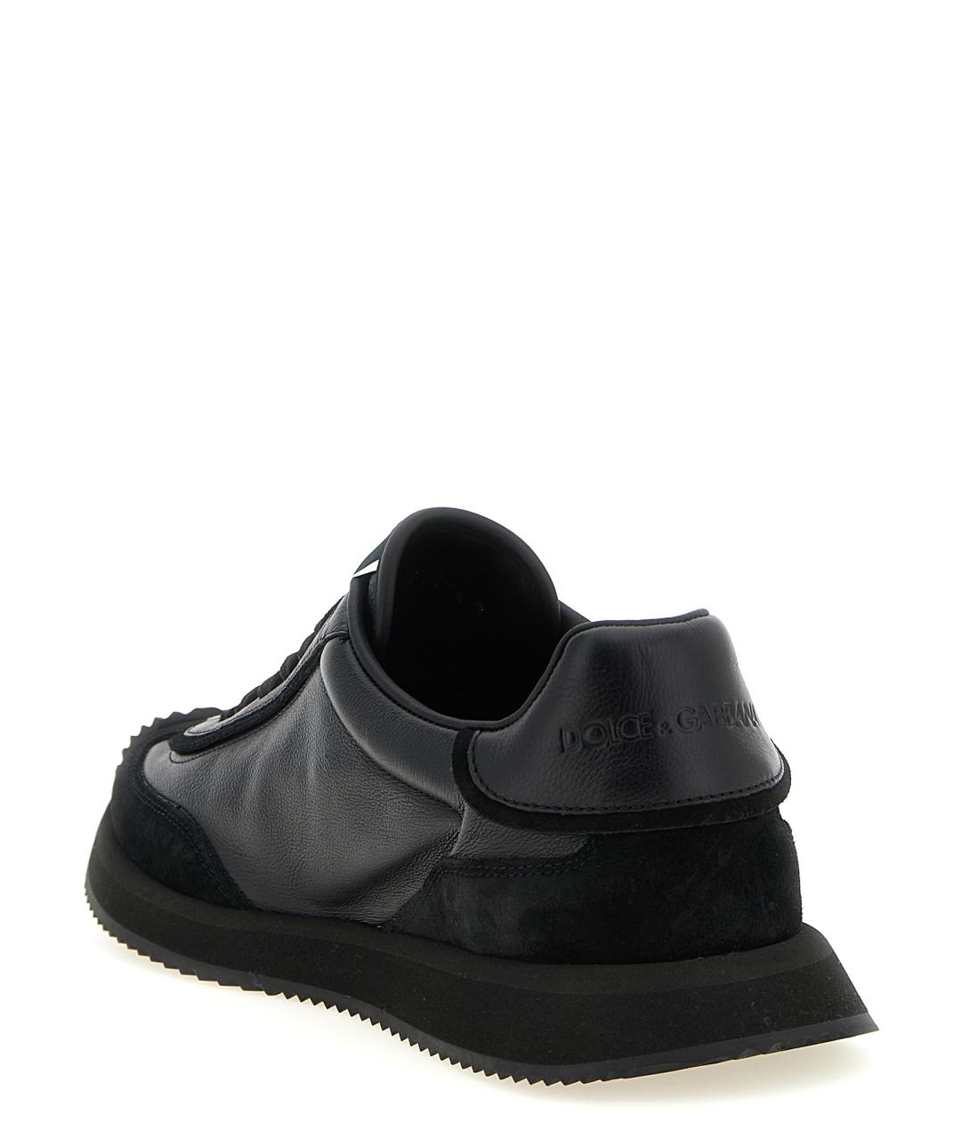 DOLCE&GABBANA Черные кожаные низкие кроссовки / кеды, фото 3