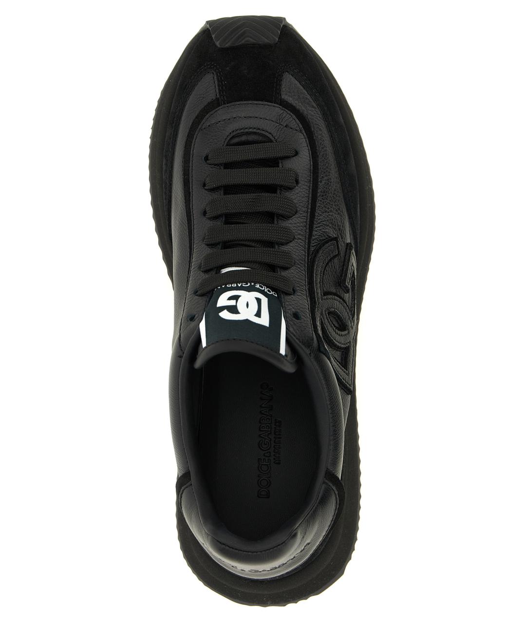 DOLCE&GABBANA Черные кожаные низкие кроссовки / кеды, фото 4