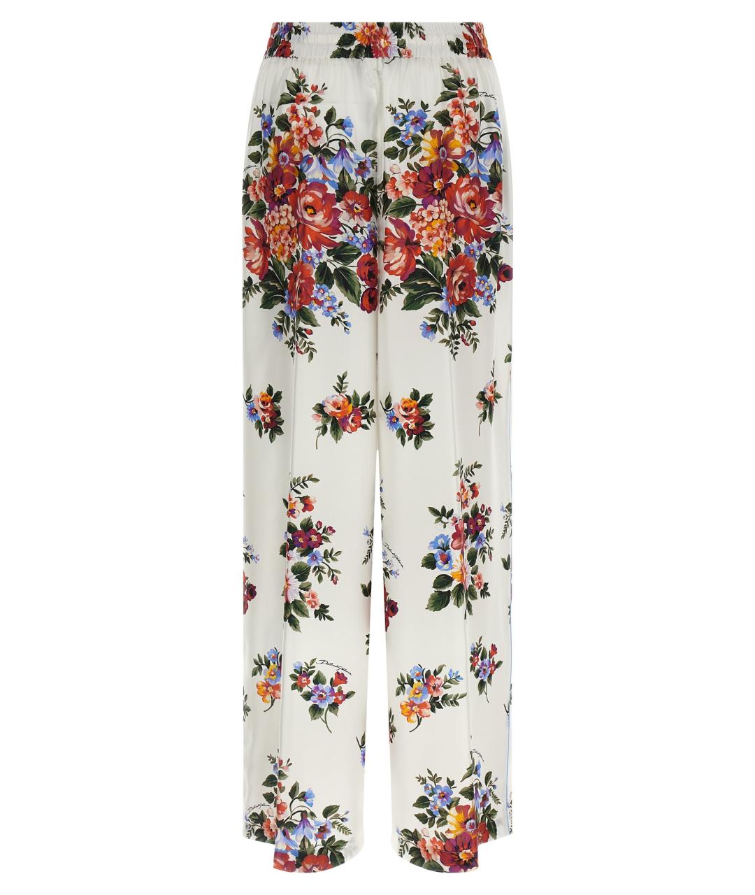 DOLCE&GABBANA Мульти шелковые прямые брюки, фото 2