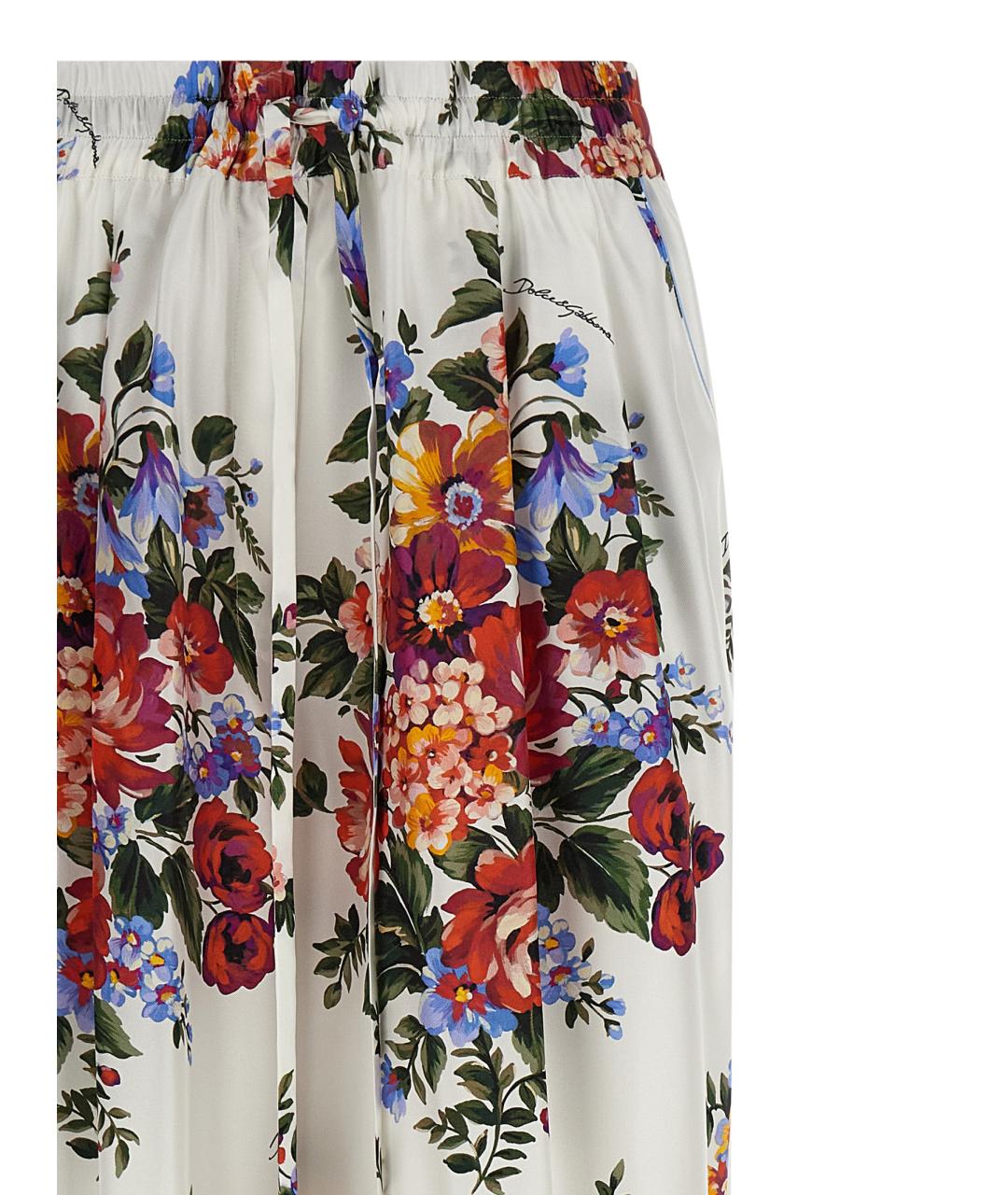 DOLCE&GABBANA Мульти шелковые прямые брюки, фото 3