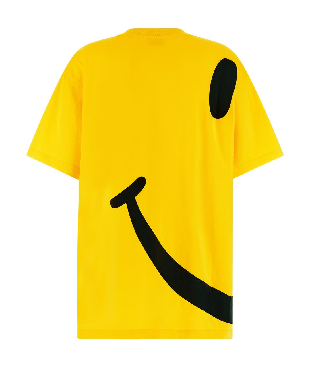 MOSCHINO Желтая хлопковая футболка, фото 2