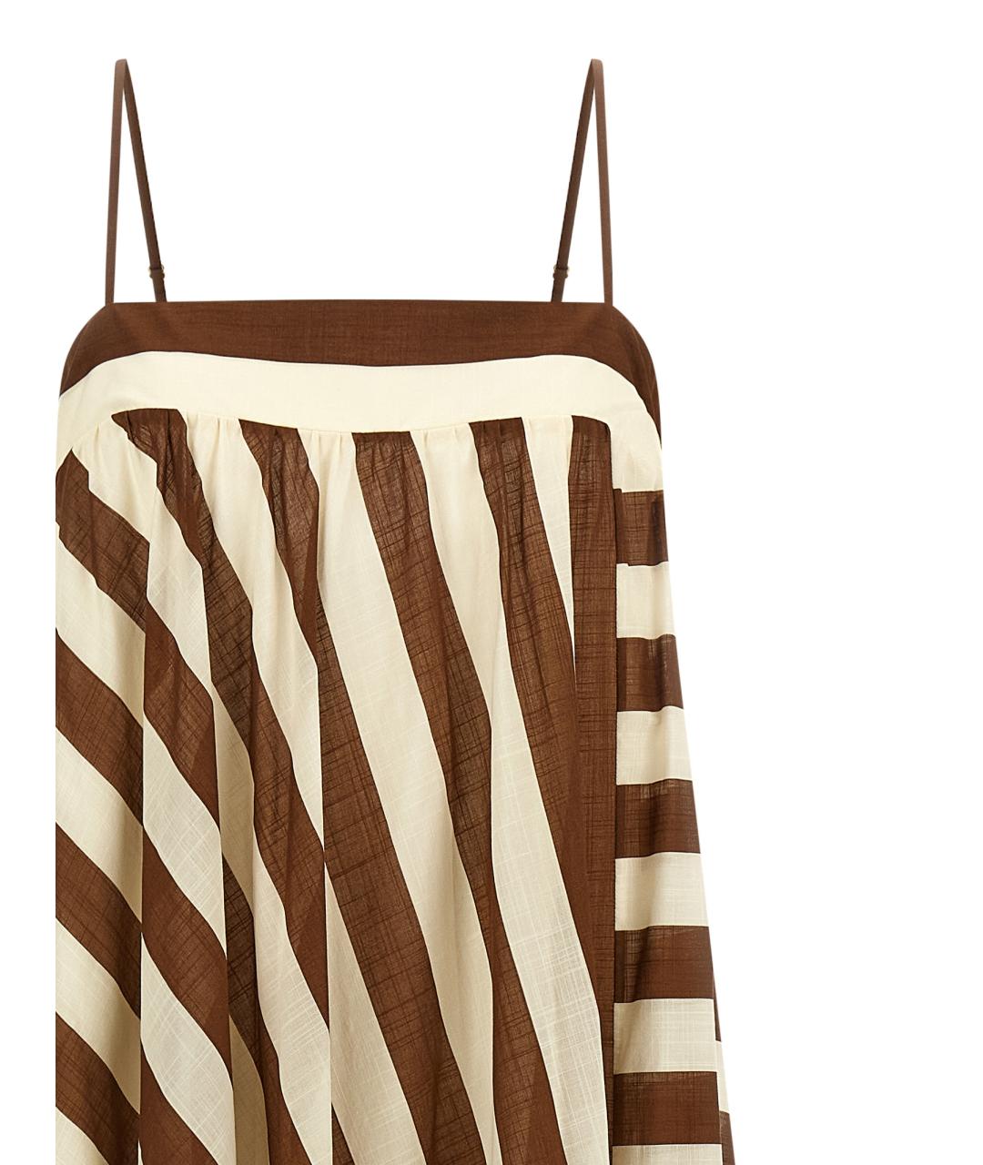 ZIMMERMANN Коричневый хлопковый сарафан, фото 3