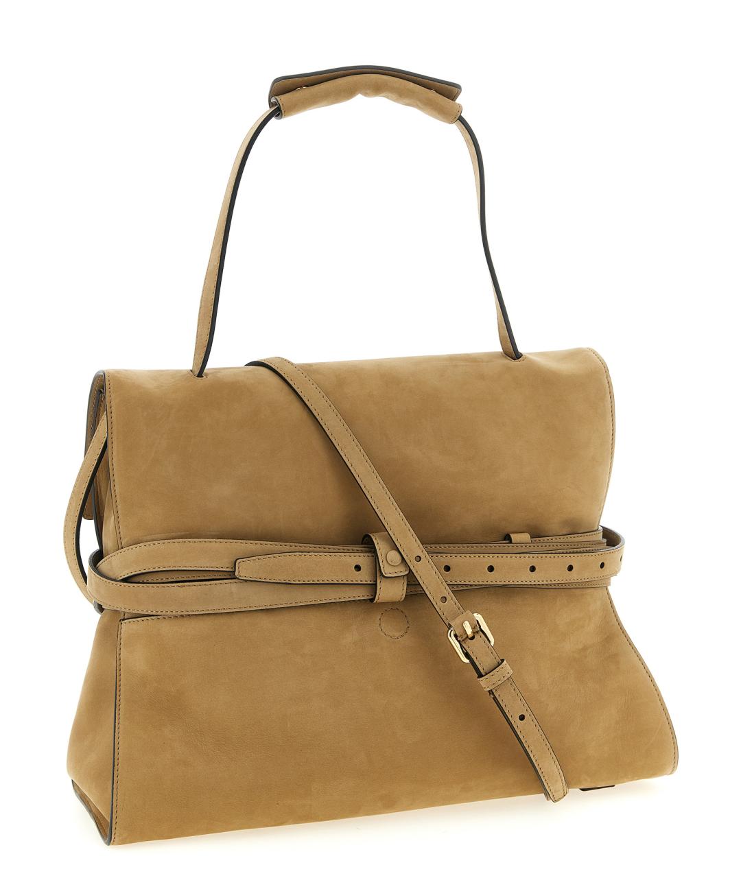 MOSCHINO Бежевая замшевая сумка через плечо, фото 2