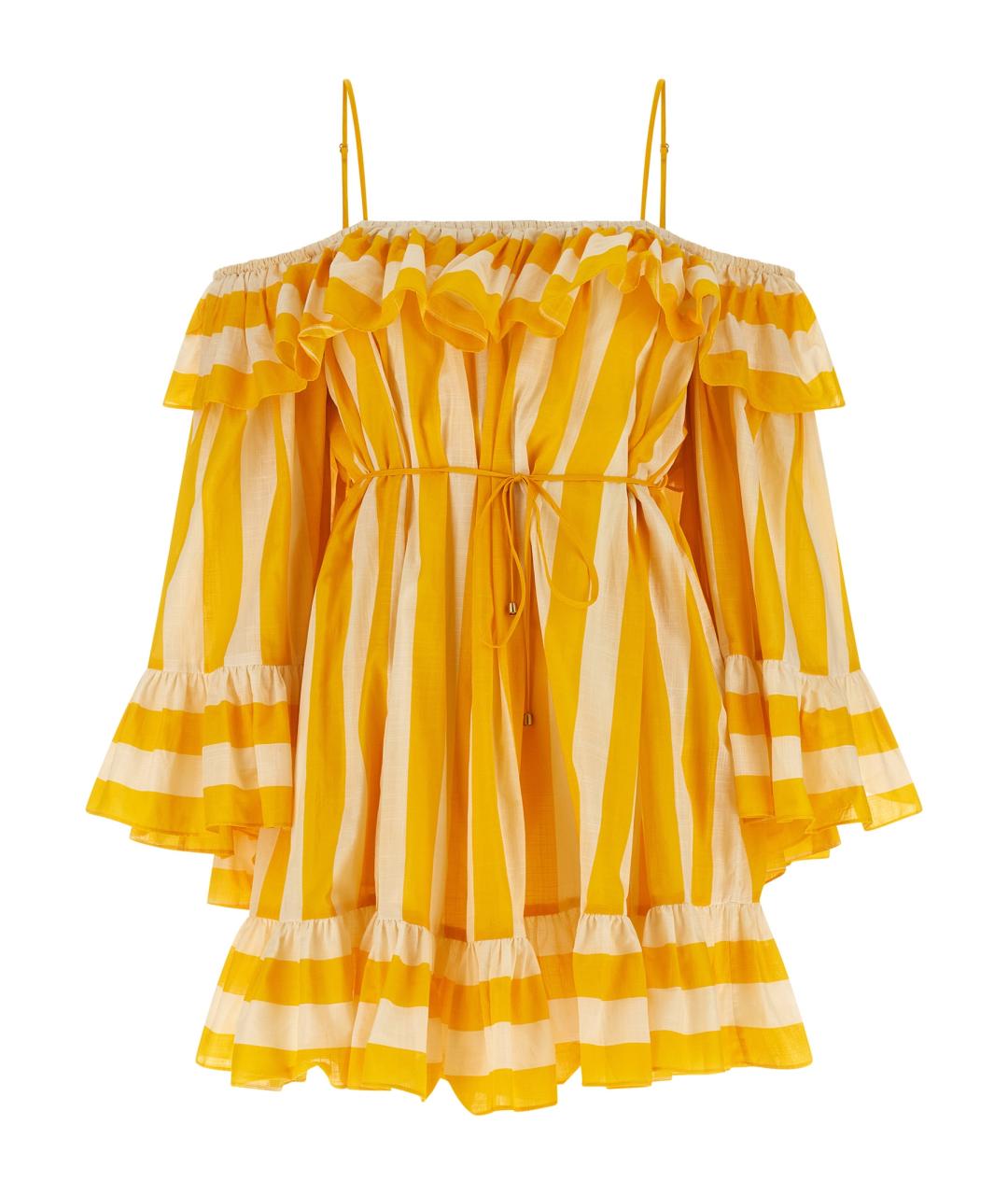 ZIMMERMANN Желтое хлопковое повседневное платье, фото 1