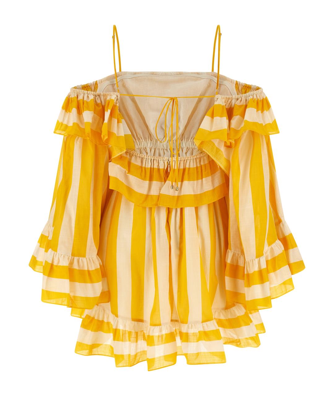 ZIMMERMANN Желтое хлопковое повседневное платье, фото 2