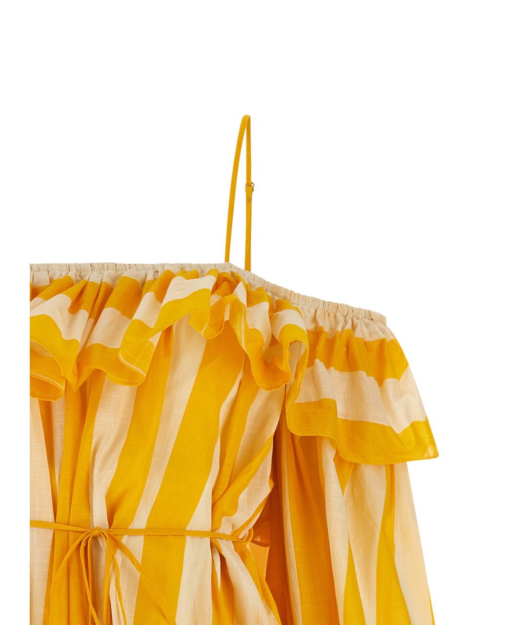 ZIMMERMANN Желтое хлопковое повседневное платье, фото 3