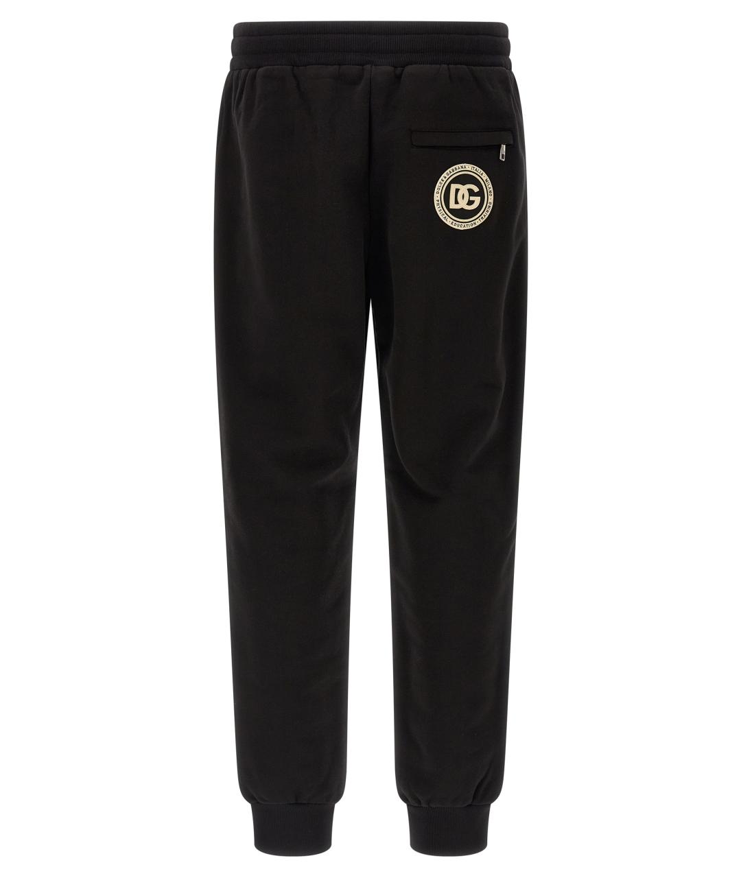 DOLCE&GABBANA Черные хлопковые повседневные брюки, фото 2