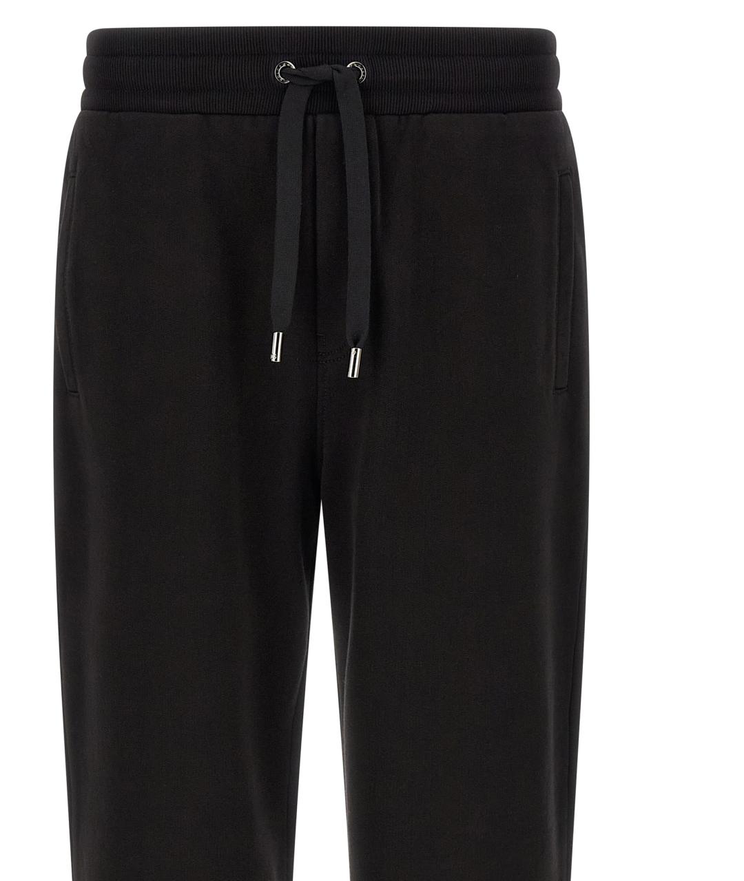 DOLCE&GABBANA Черные хлопковые повседневные брюки, фото 3