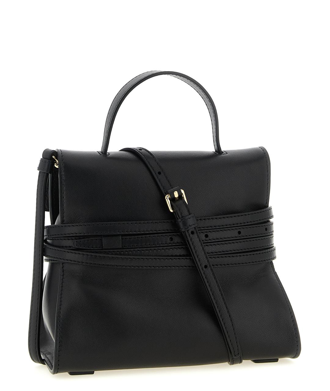 MOSCHINO Черная кожаная сумка с короткими ручками, фото 2