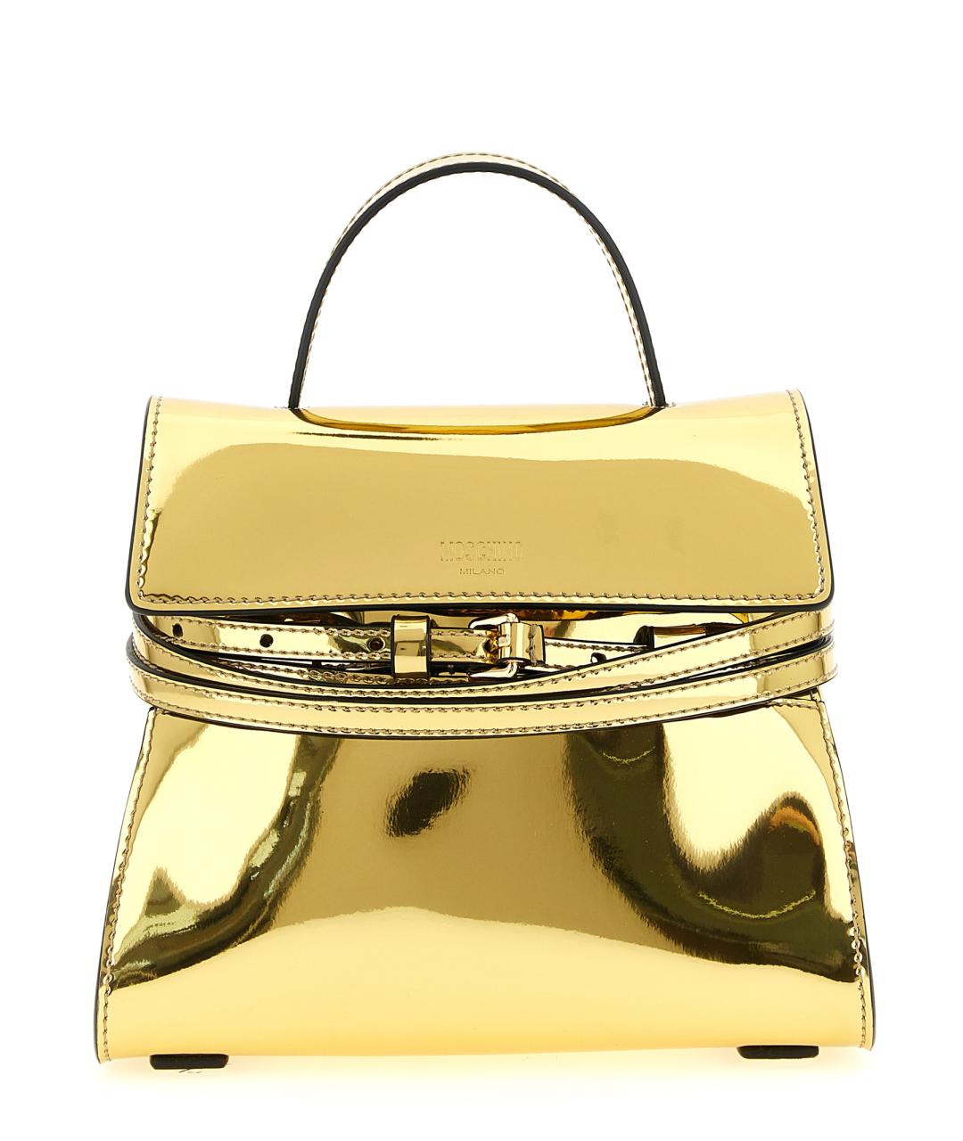 MOSCHINO Серебряная сумка с короткими ручками, фото 1