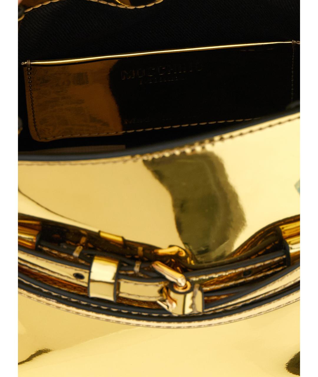 MOSCHINO Серебряная сумка с короткими ручками, фото 4