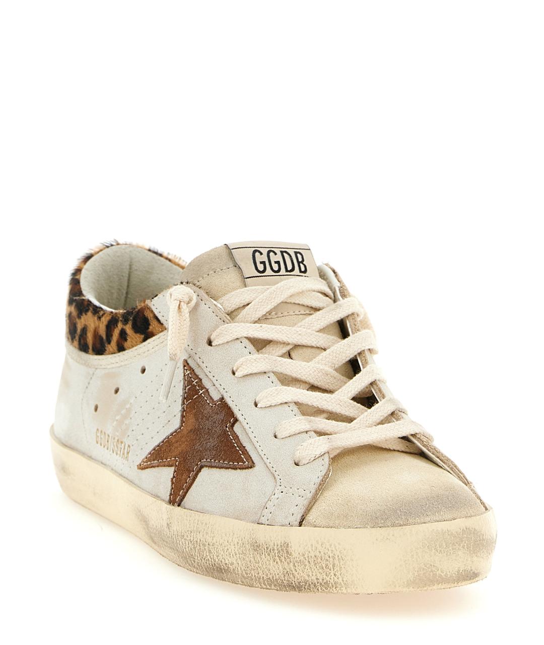 GOLDEN GOOSE DELUXE BRAND Бежевые кожаные кеды, фото 2