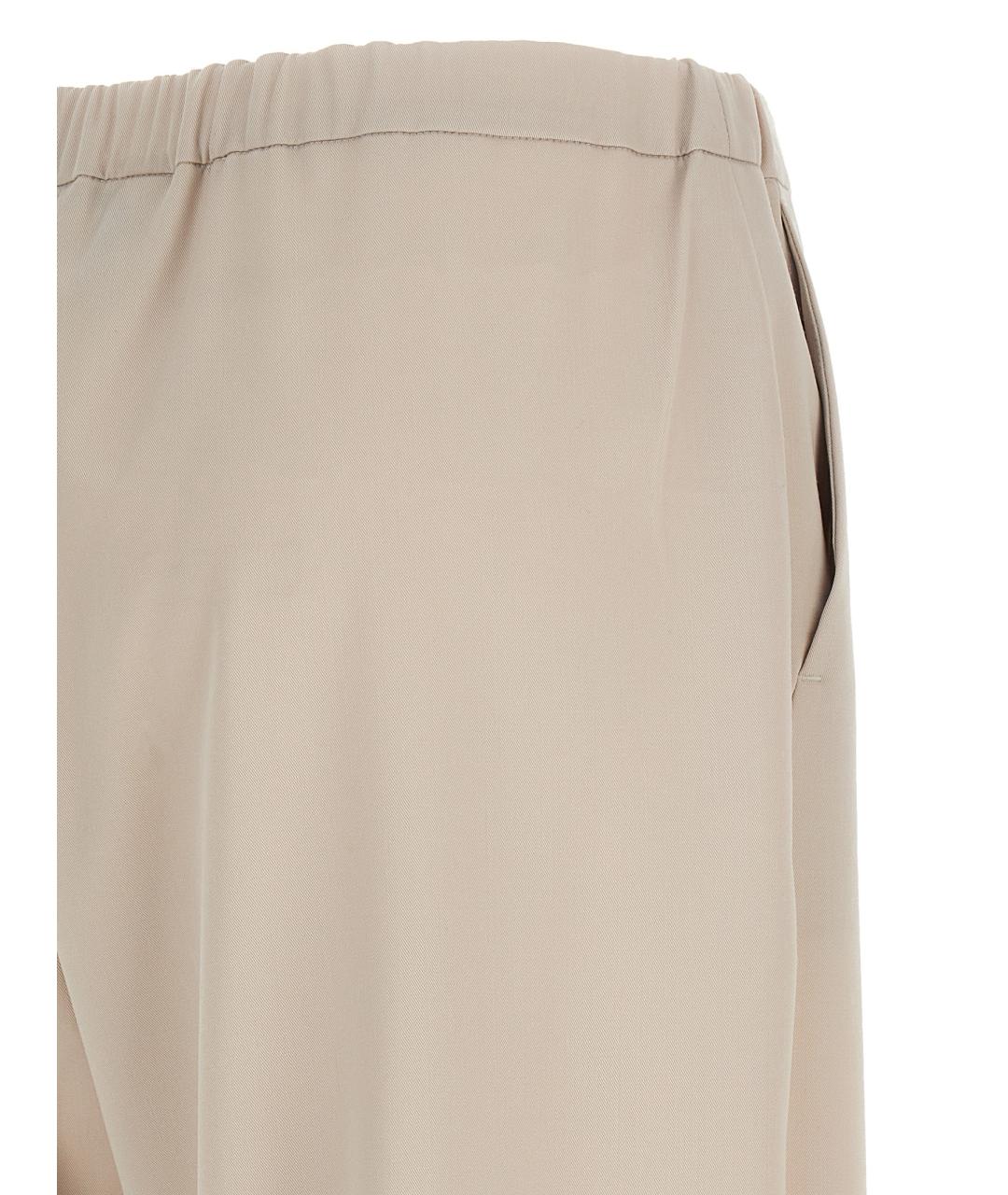 'S MAX MARA Бежевые шерстяные прямые брюки, фото 4