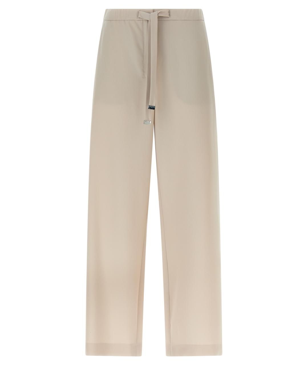 'S MAX MARA Бежевые шерстяные прямые брюки, фото 1