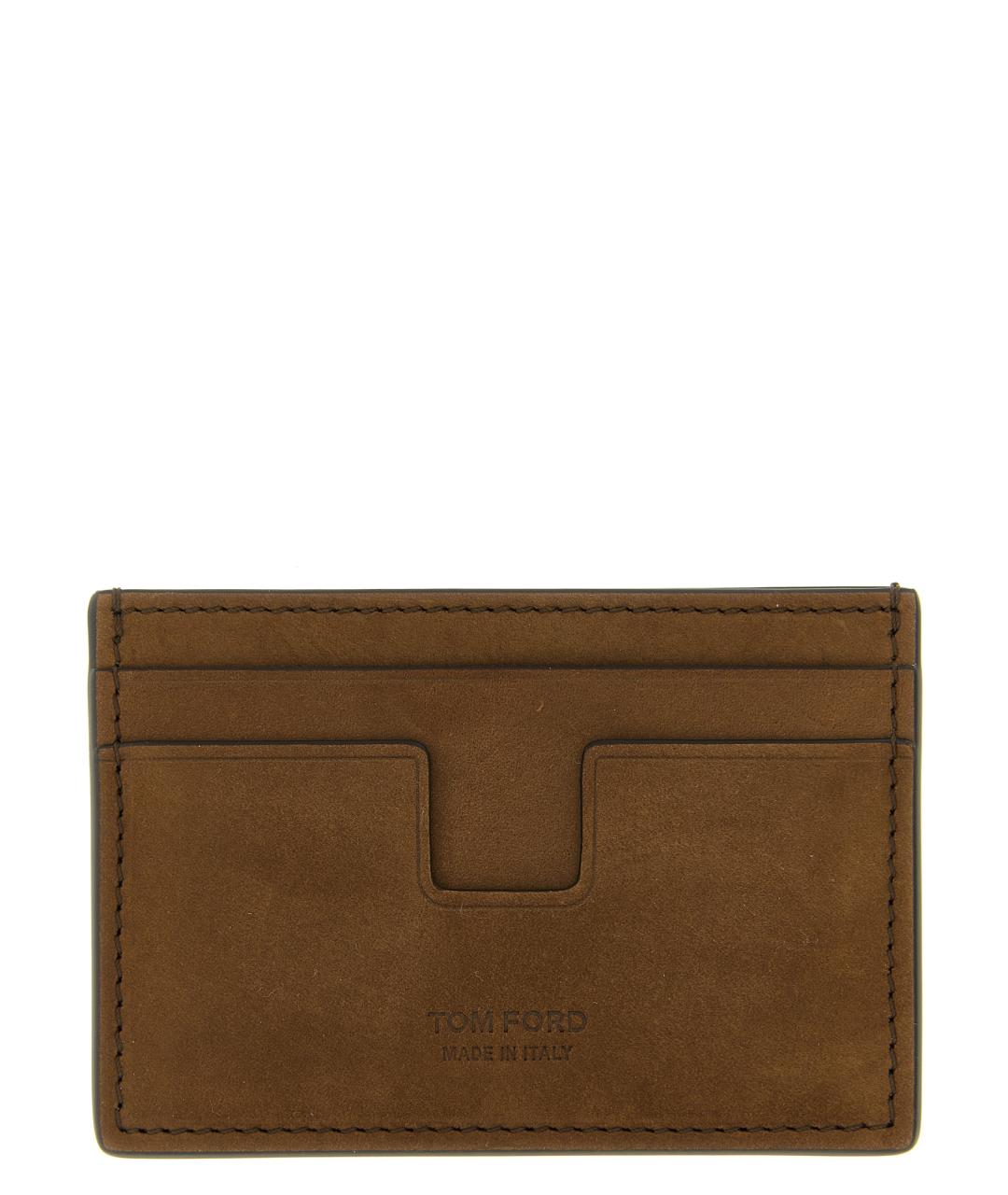 TOM FORD Коричневый кожаный кардхолдер, фото 1