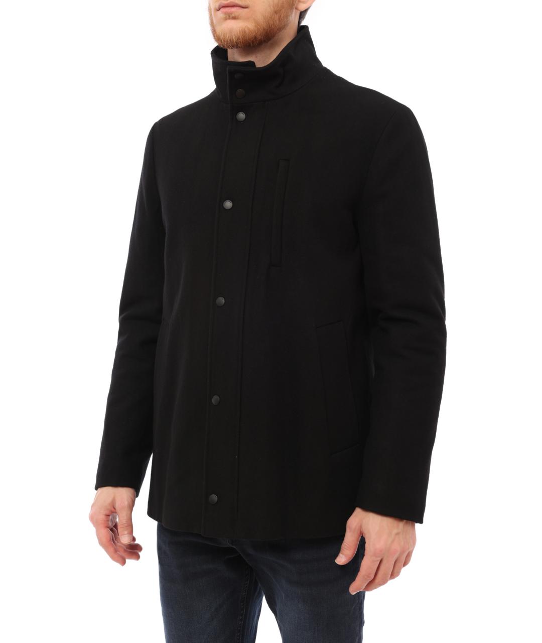 CALVIN KLEIN Черное полиэстеровое пальто, фото 3