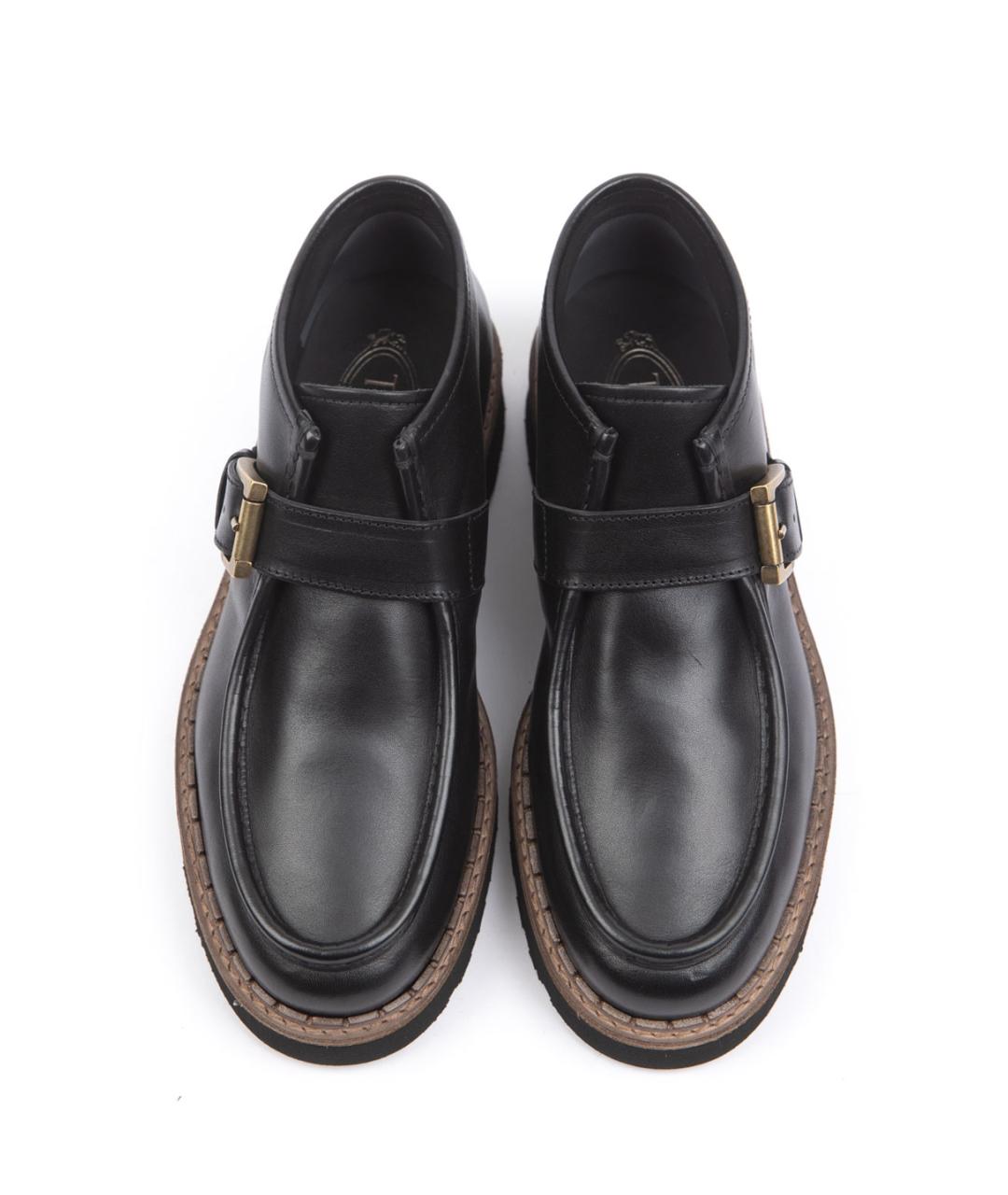 TOD'S Черные кожаные низкие ботинки, фото 4