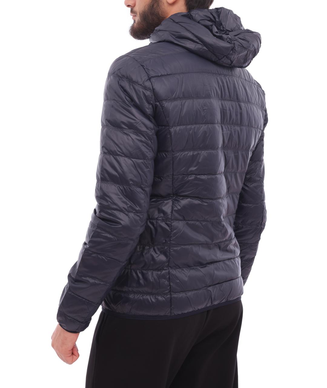 EA7 Синяя полиамидовая куртка, фото 2