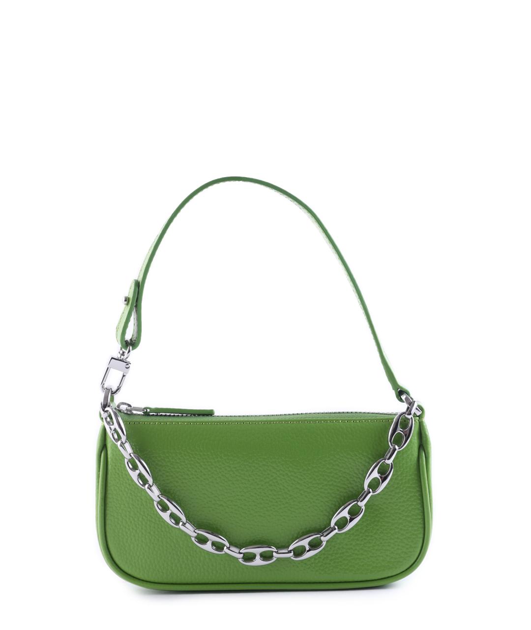 BY FAR Зеленая кожаная сумка через плечо, фото 1