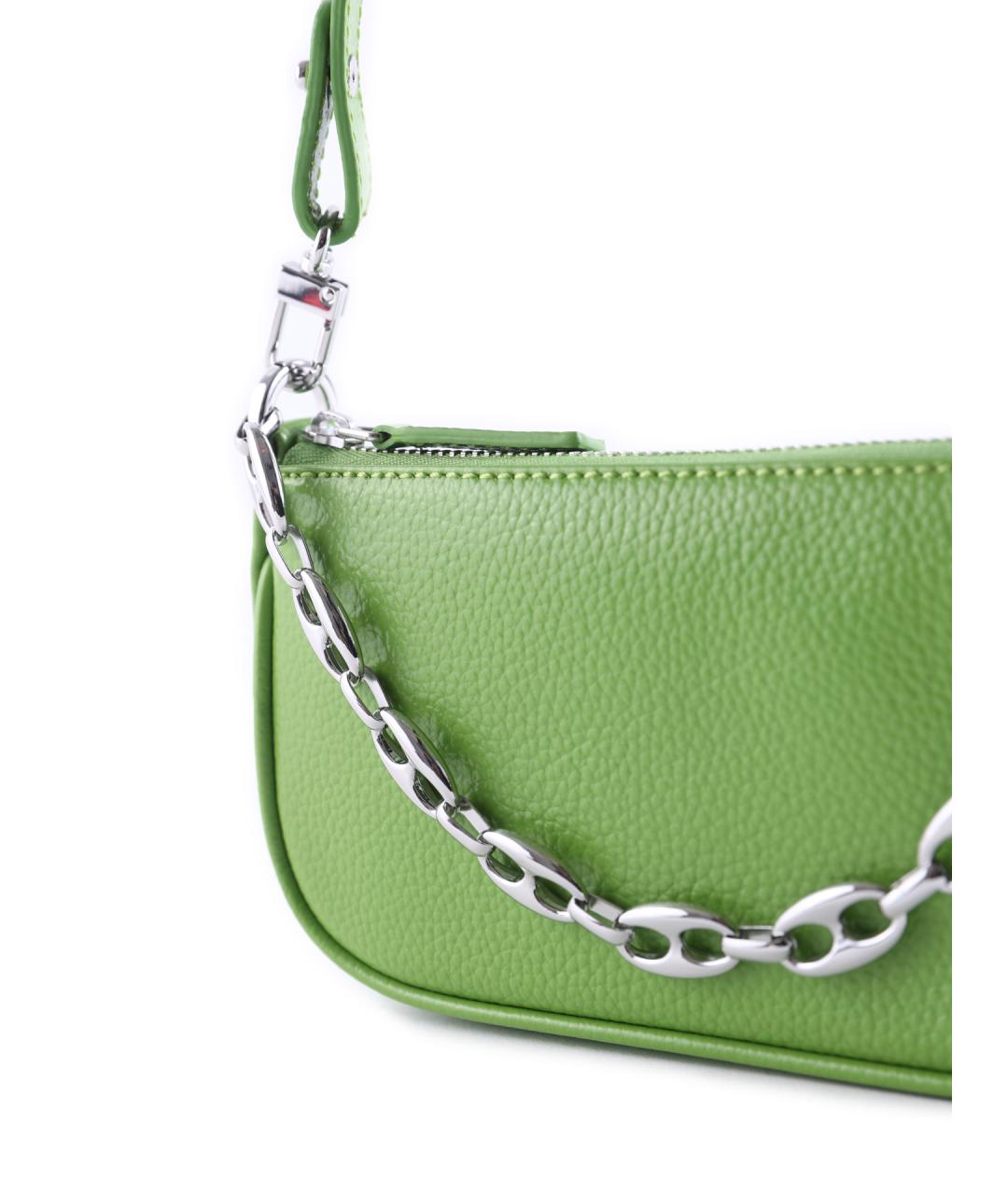BY FAR Зеленая кожаная сумка через плечо, фото 3