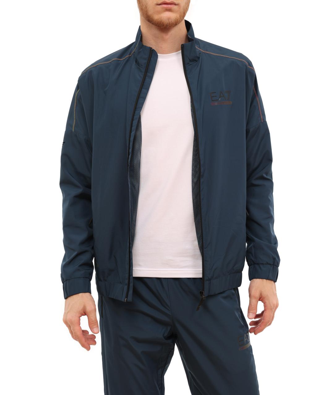 EA7 Синий полиэстеровый спортивный костюм, фото 2
