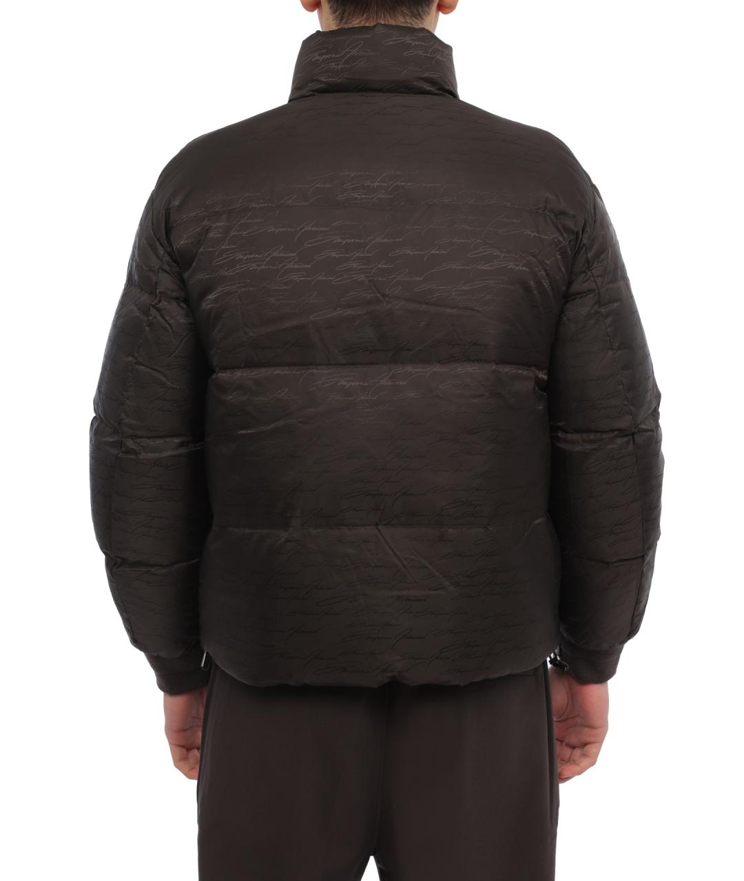 EMPORIO ARMANI Коричневый полиамидовый пуховик, фото 5