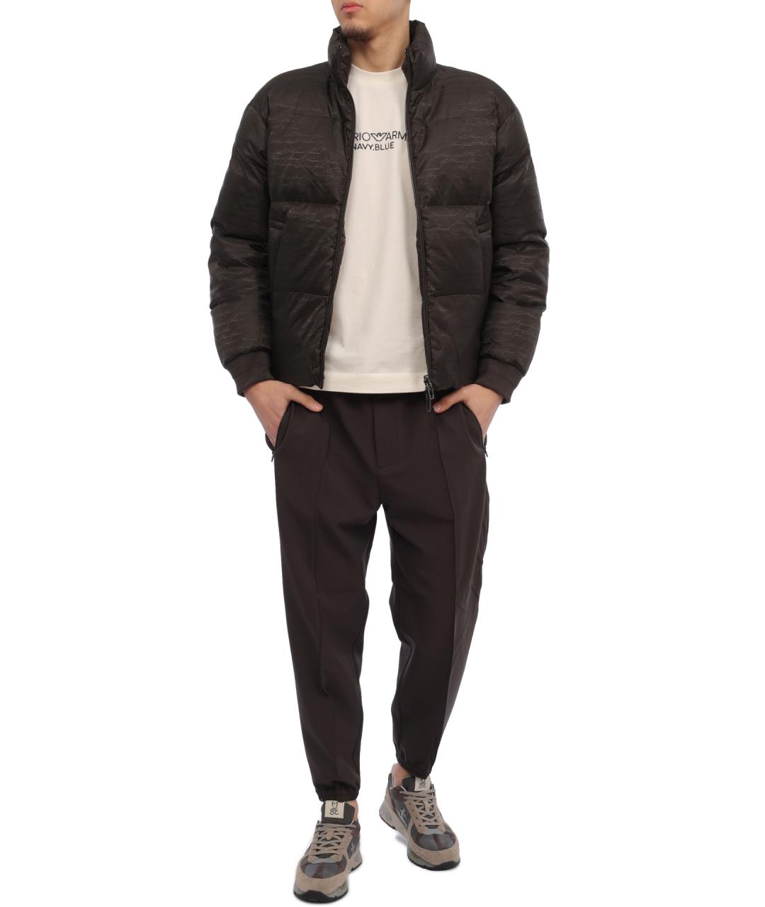 EMPORIO ARMANI Коричневый полиамидовый пуховик, фото 2