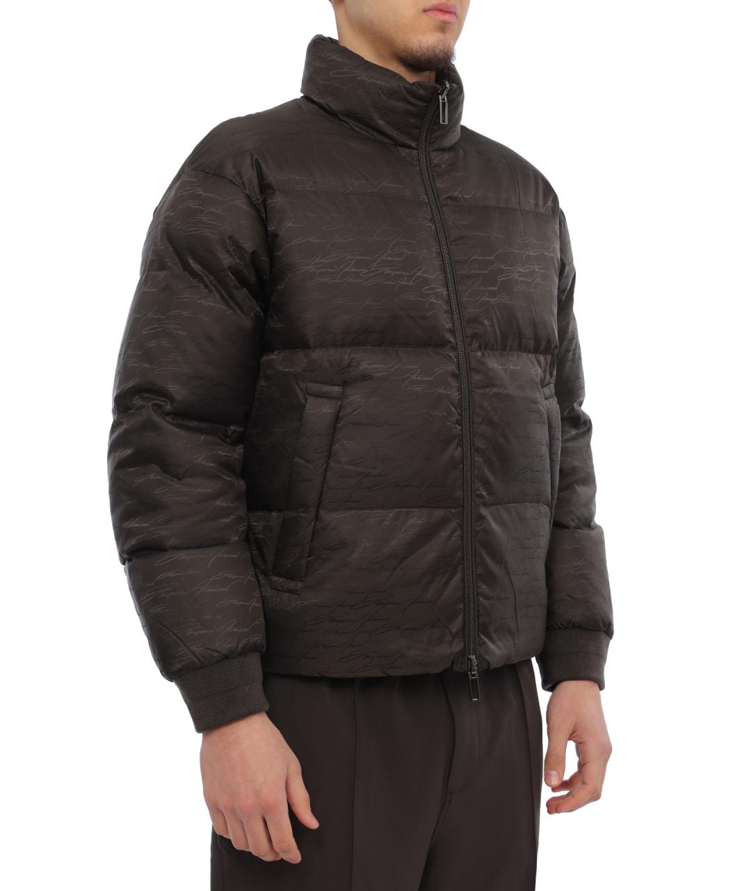 EMPORIO ARMANI Коричневый полиамидовый пуховик, фото 4