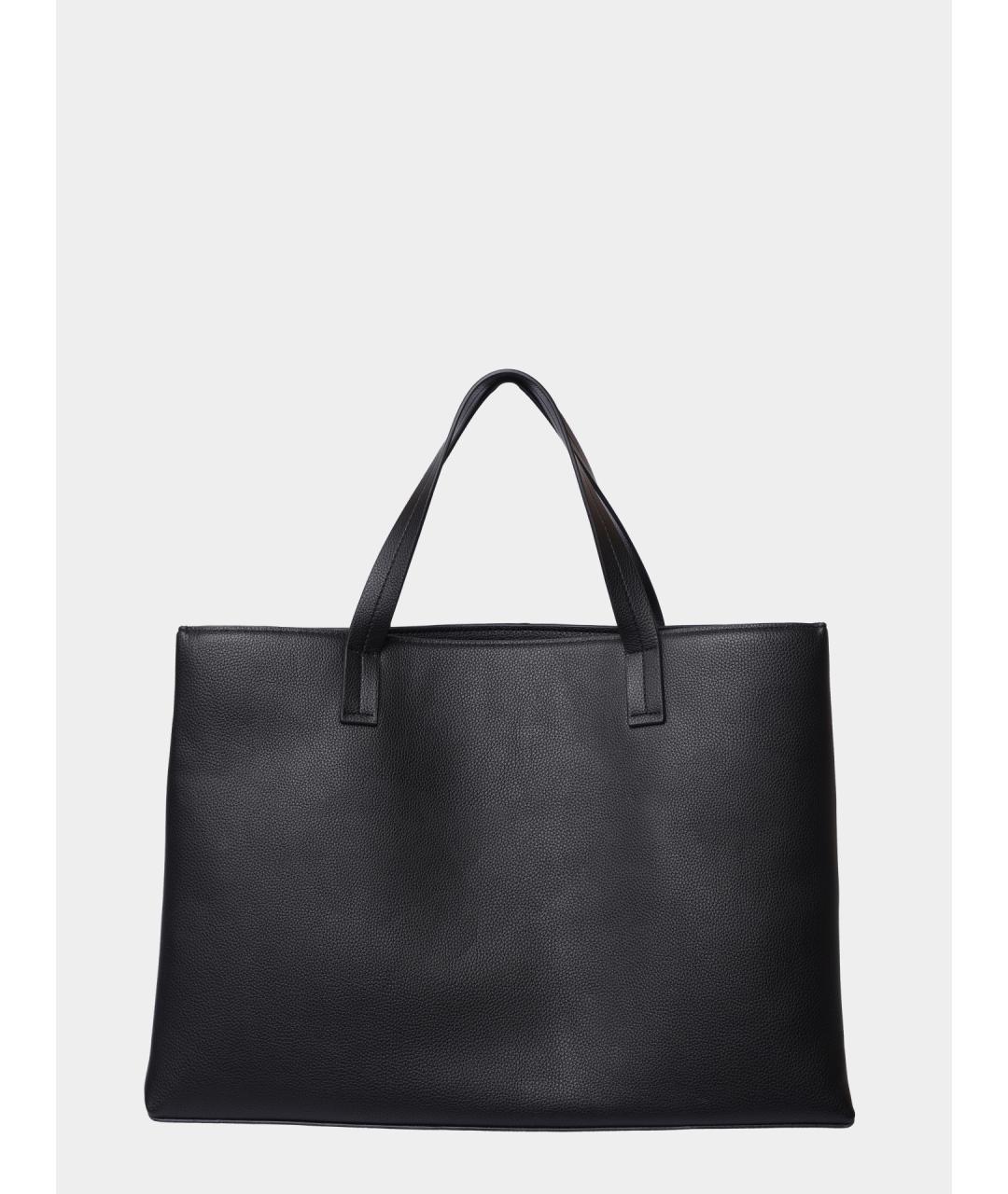 HUGO Черная кожаная сумка тоут, фото 4