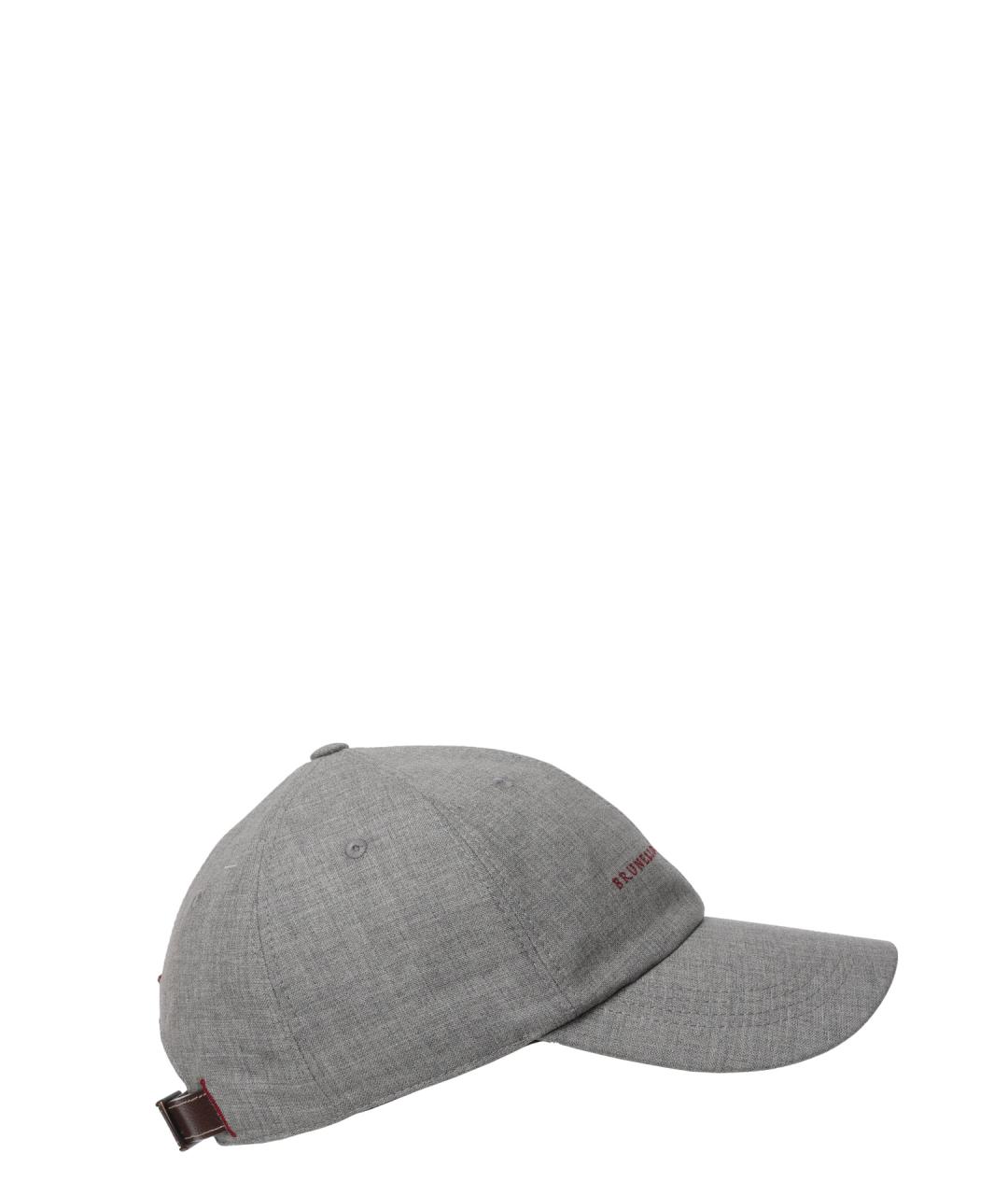 BRUNELLO CUCINELLI Серая шерстяная кепка/бейсболка, фото 3