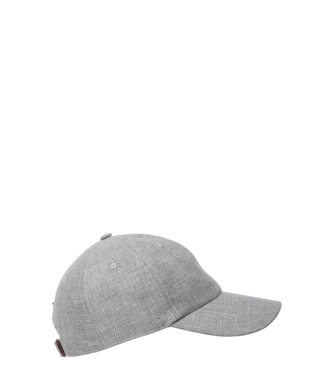 BRUNELLO CUCINELLI Серая хлопковая кепка/бейсболка, фото 3