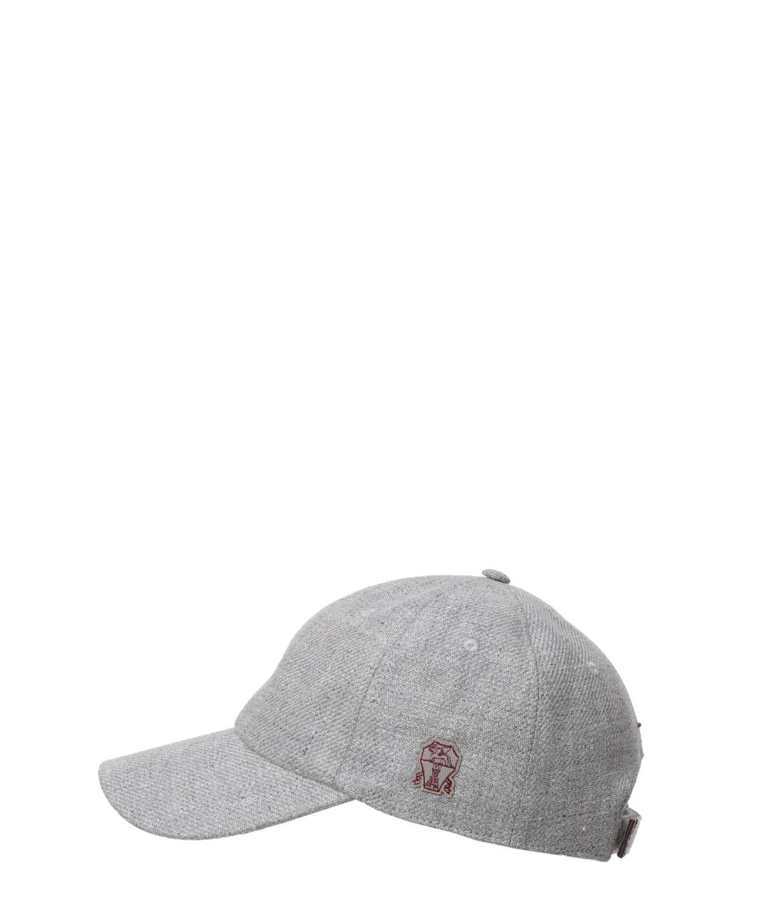 BRUNELLO CUCINELLI Серая хлопковая кепка/бейсболка, фото 2