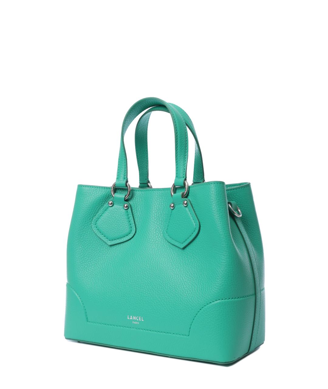 LANCEL Зеленая кожаная сумка тоут, фото 3